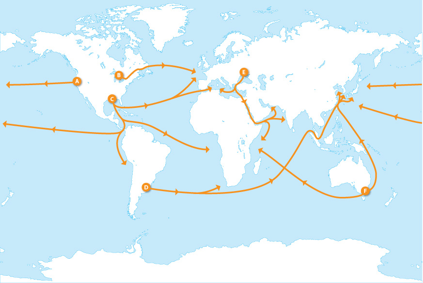 Major bulk carrier routes: Slide 2 of 4