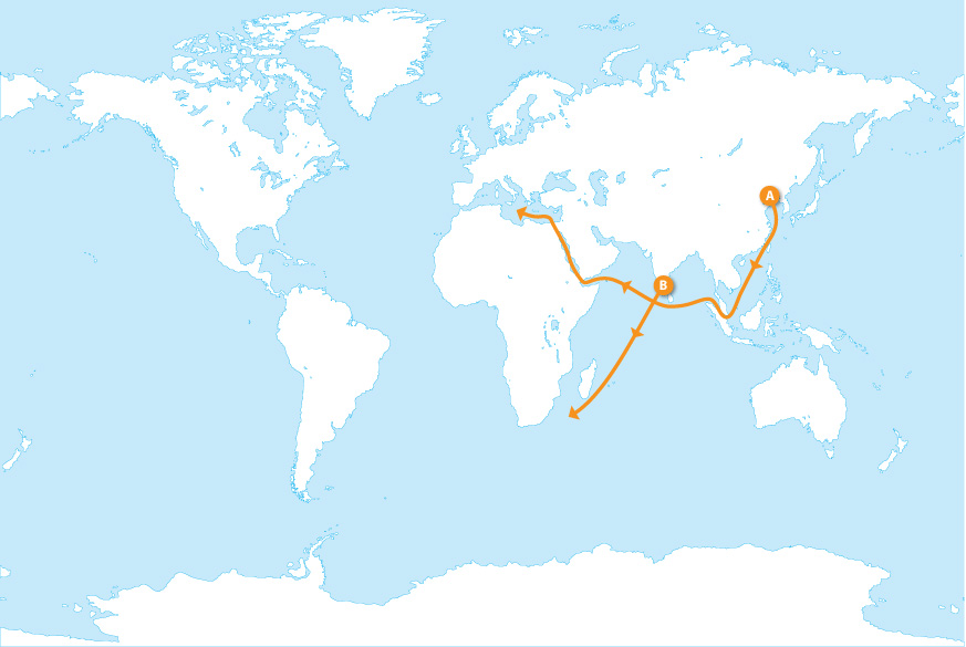 Major bulk carrier routes: Slide 3 of 4