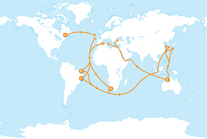 Major bulk carrier routes: Slide 4 of 4